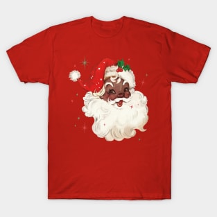 Retro Black Santa Claus Mid Century Modern Cute Santa Claus T-Shirt